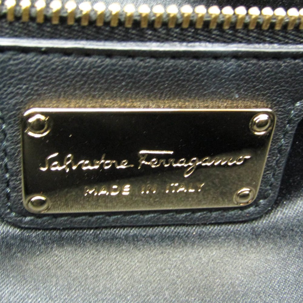 Salvatore Ferragamo Stitch AU-21 G383 Women's Leather Shoulder Bag Black - Picture 9 of 10